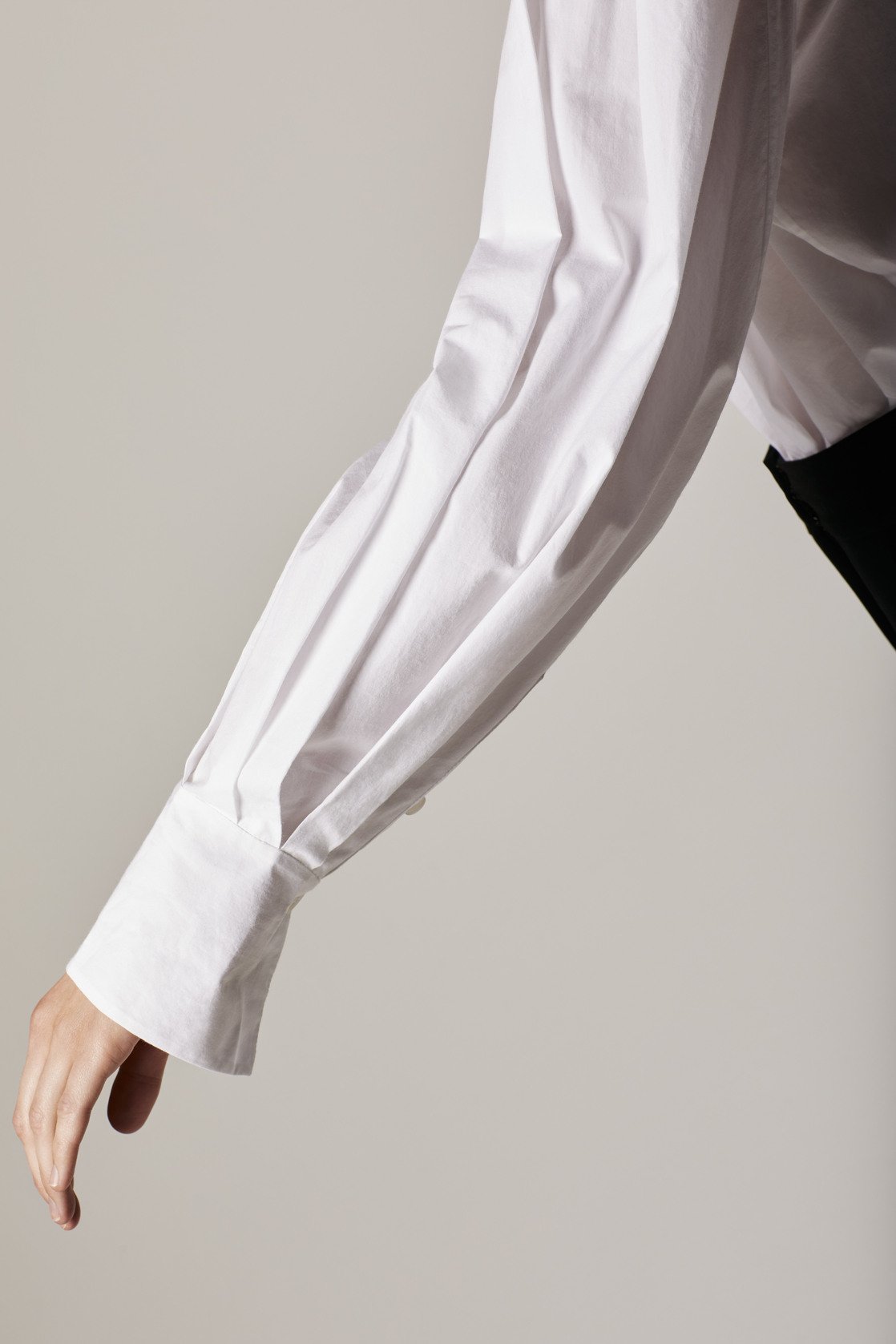 Another Tomorrow Exaggerated Bow Blouse in White – Cotton Women's Top