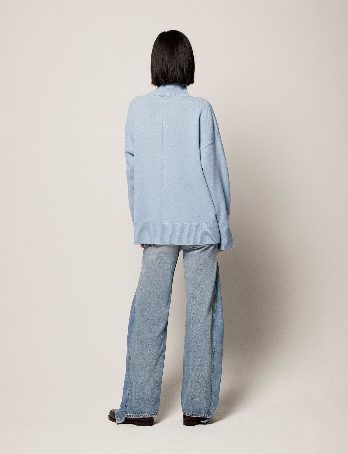 Another Tomorrow Cashmere Turtleneck in Light Blue – Cashmere Women's Knitwear