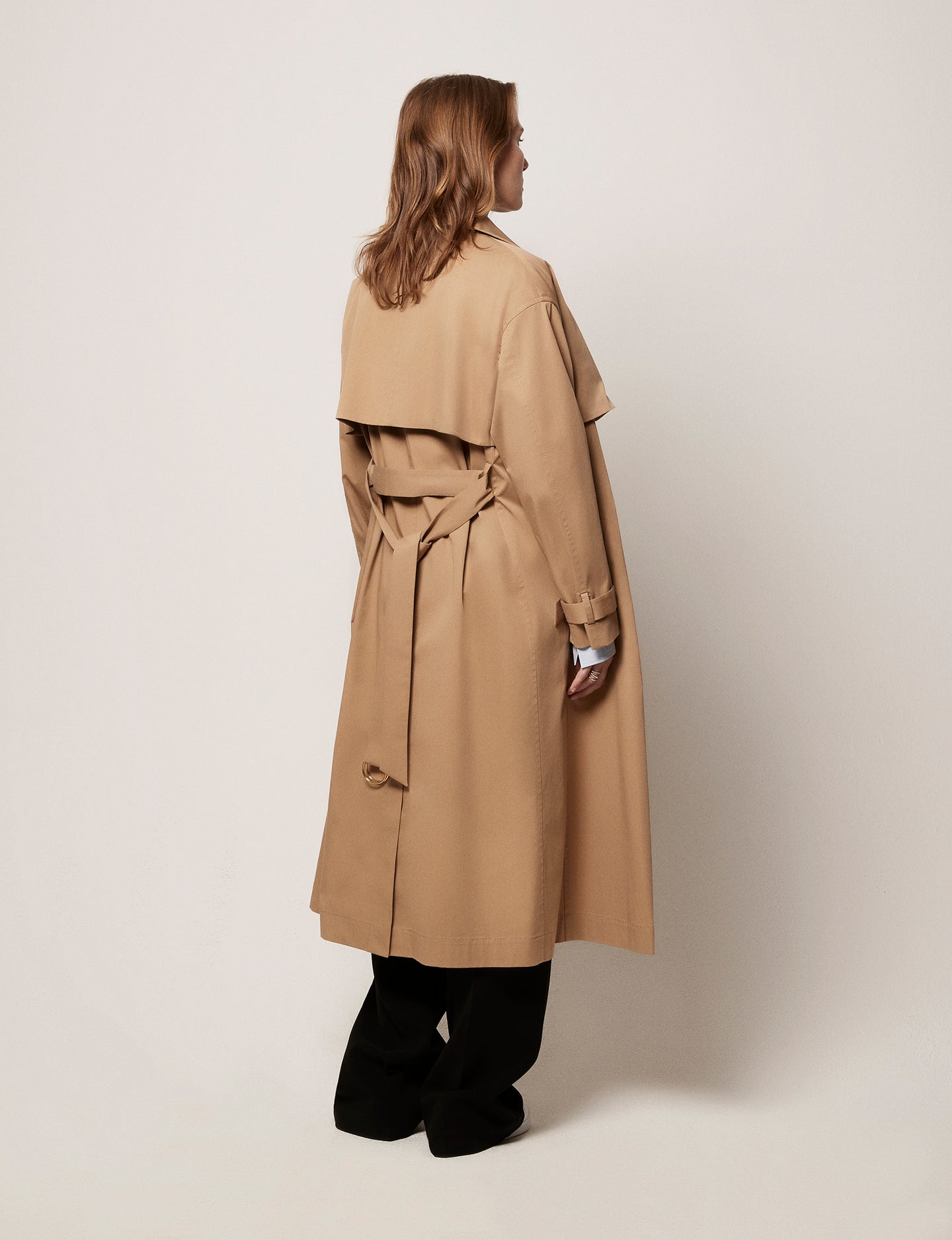 Another Tomorrow Trench in Marrone – Cotton Women's Outerwear