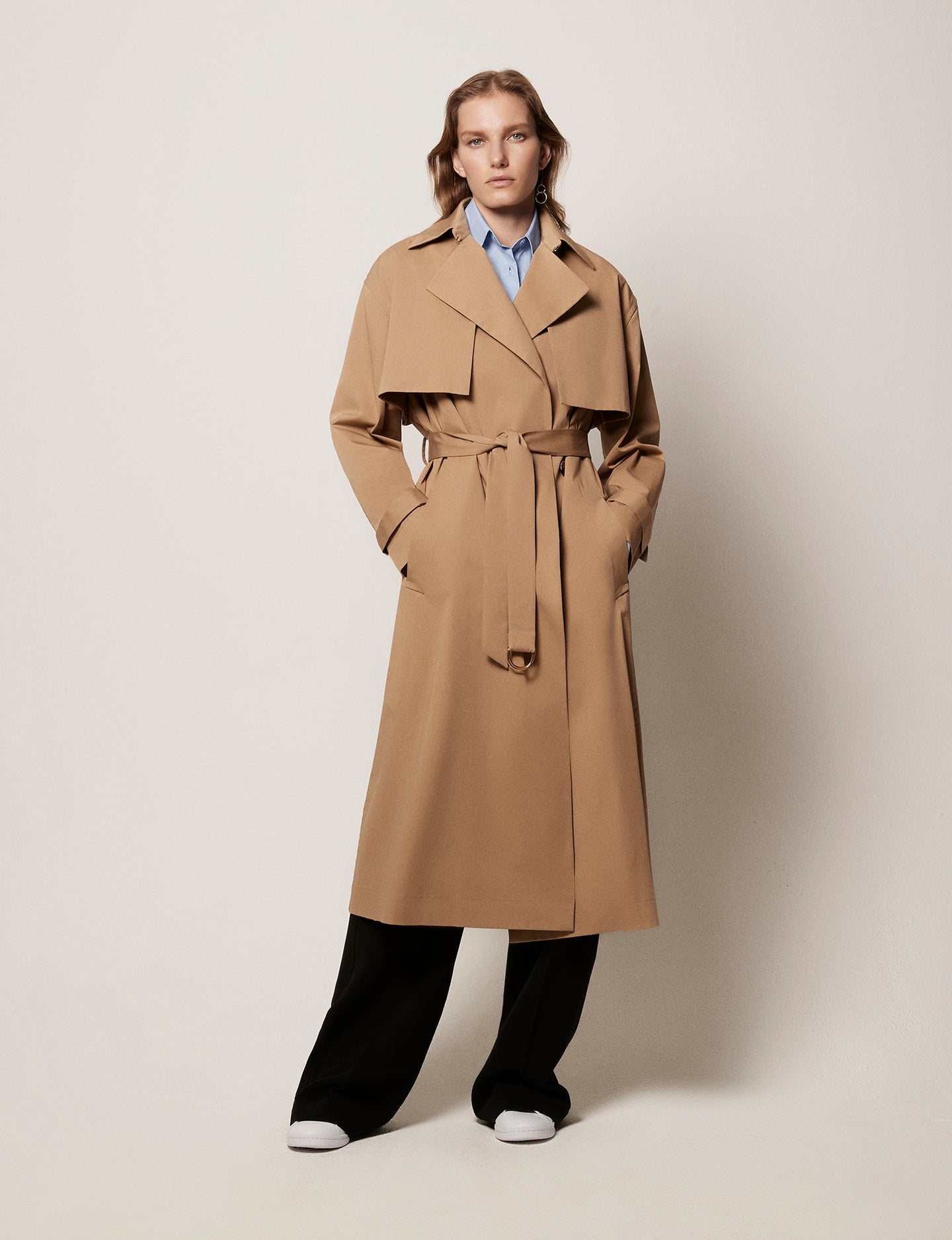 Another Tomorrow Trench in Marrone – Cotton Women's Outerwear