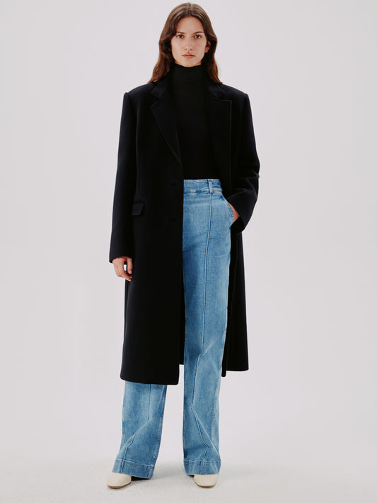 Another Tomorrow Turtleneck Bodysuit in Black – Cotton Women's Knitwear