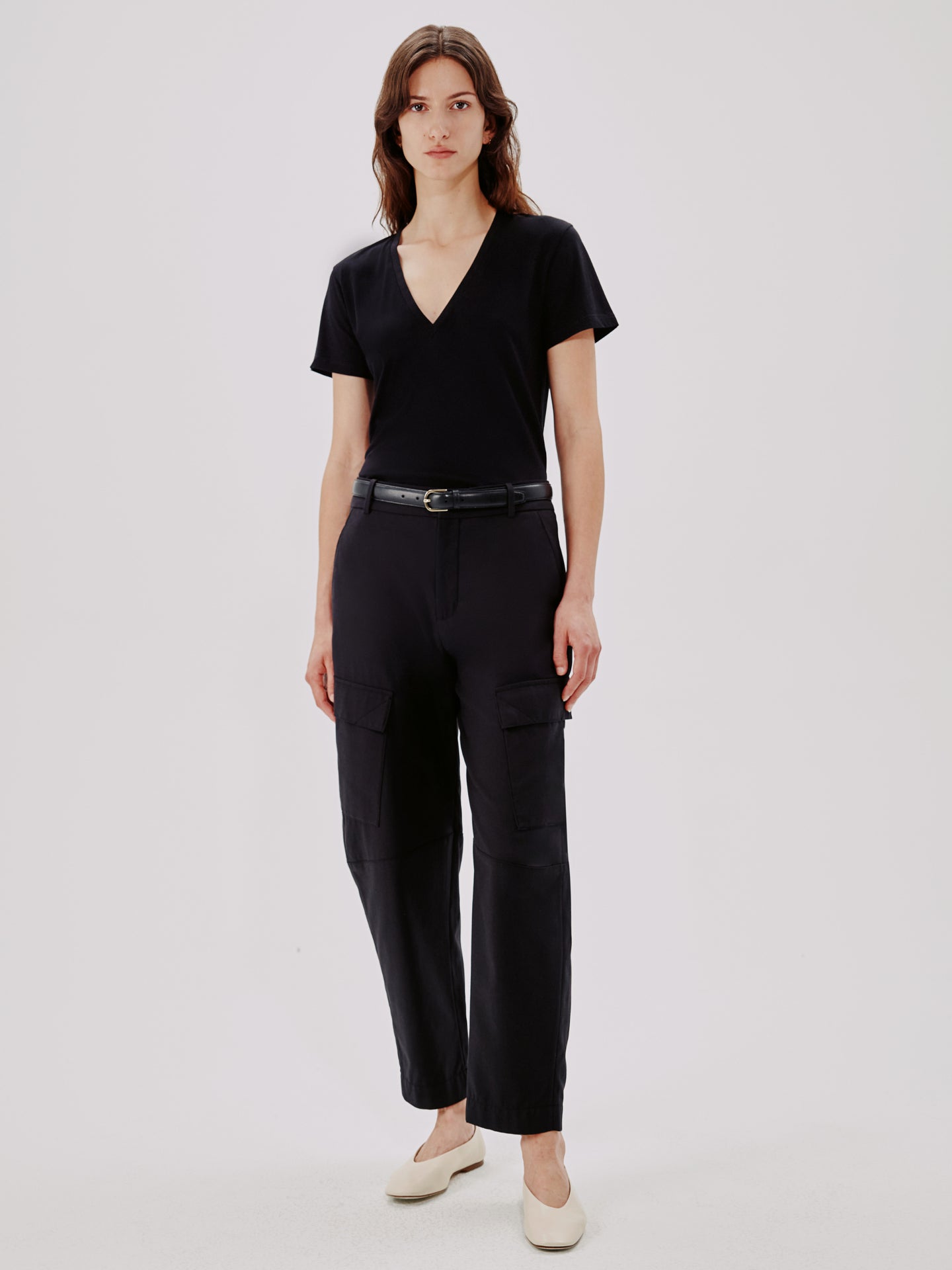 V-Neck Tee | Black in black