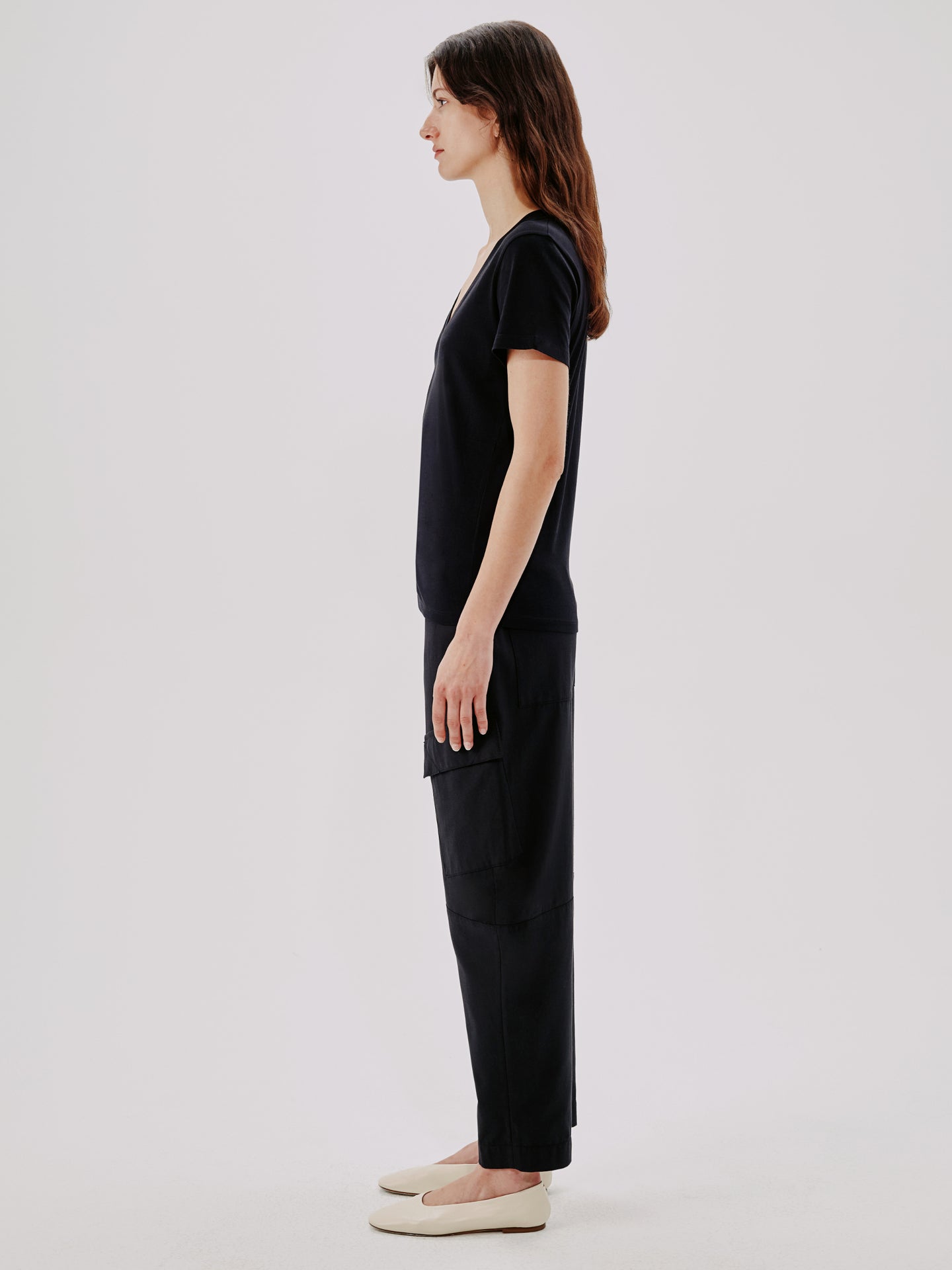 V-Neck Tee | Black in black