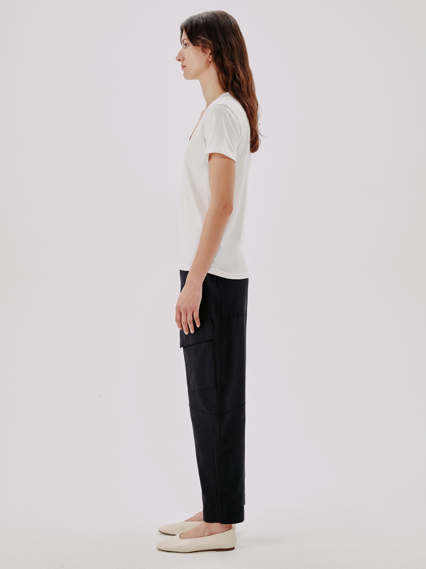 V-Neck Tee | White in white