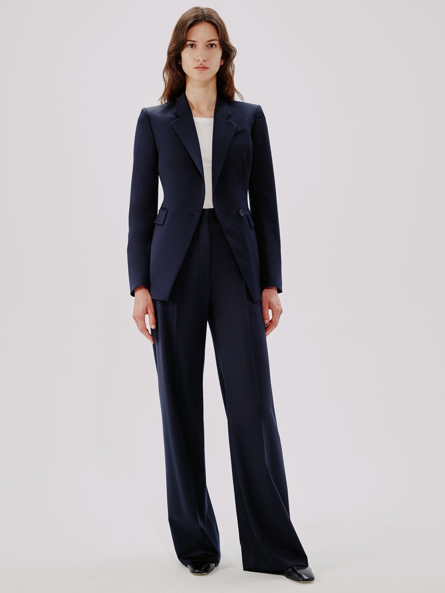 Wide Leg Suit Pant - Resale | Navy in navy