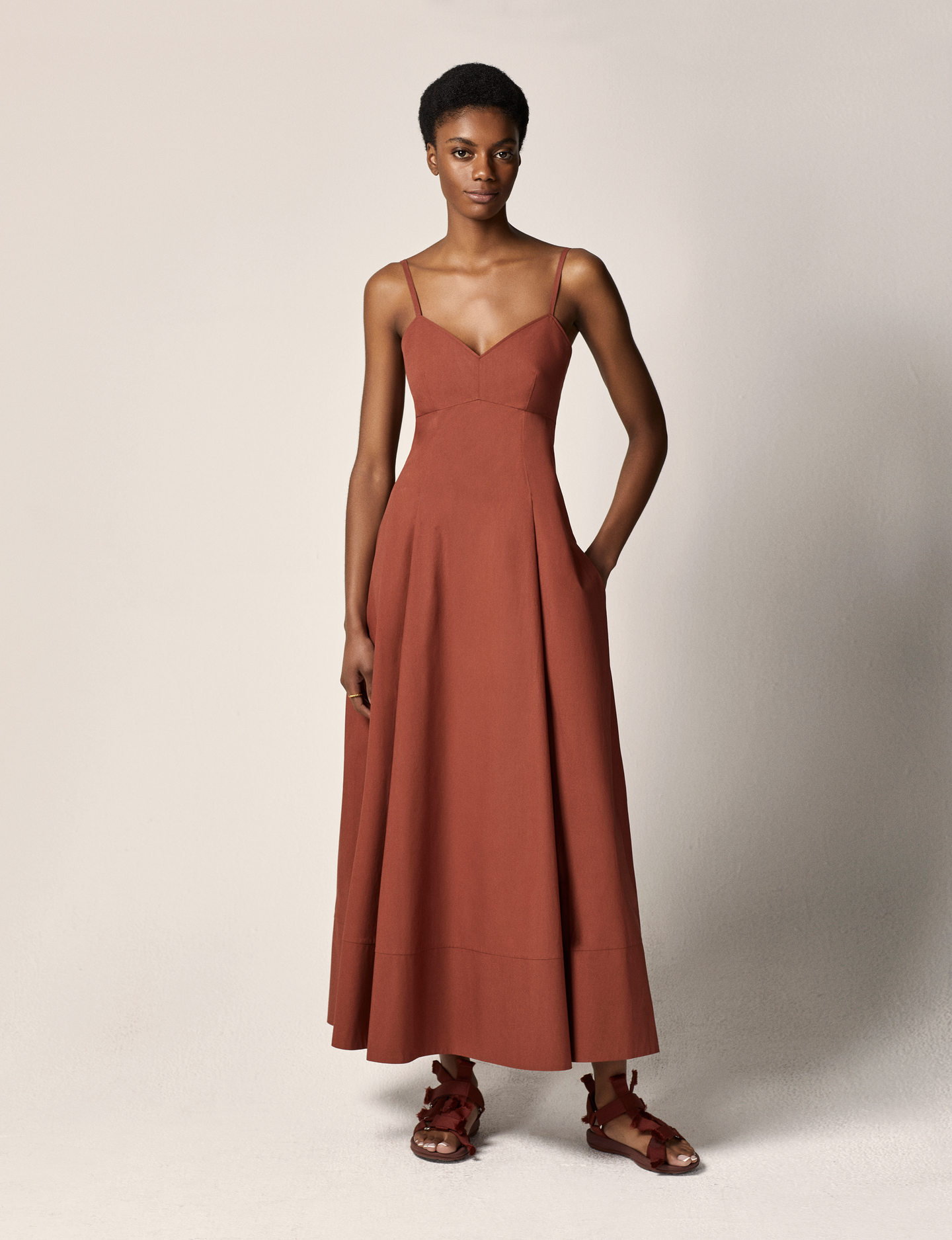 Another Tomorrow Sun Dress in Terracotta – Cotton Women's Dress