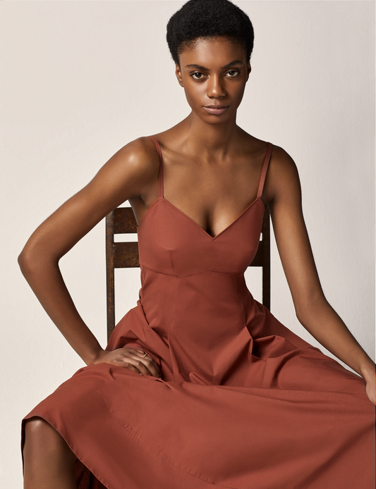 Another Tomorrow Sun Dress in Terracotta – Cotton Women's Dress