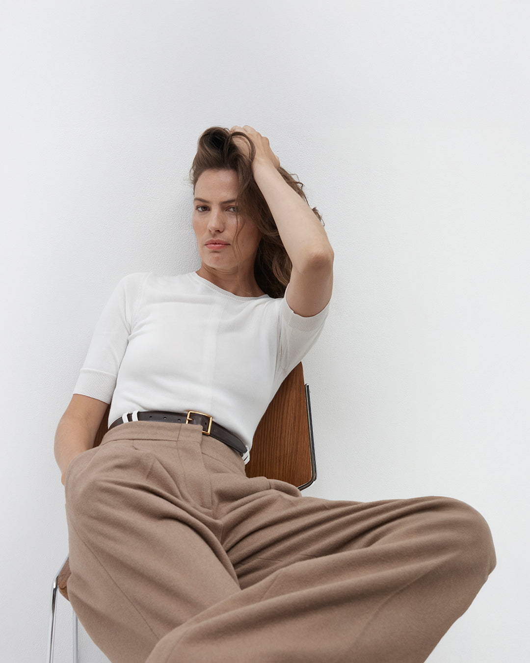 Fitted Knit Top | Off White