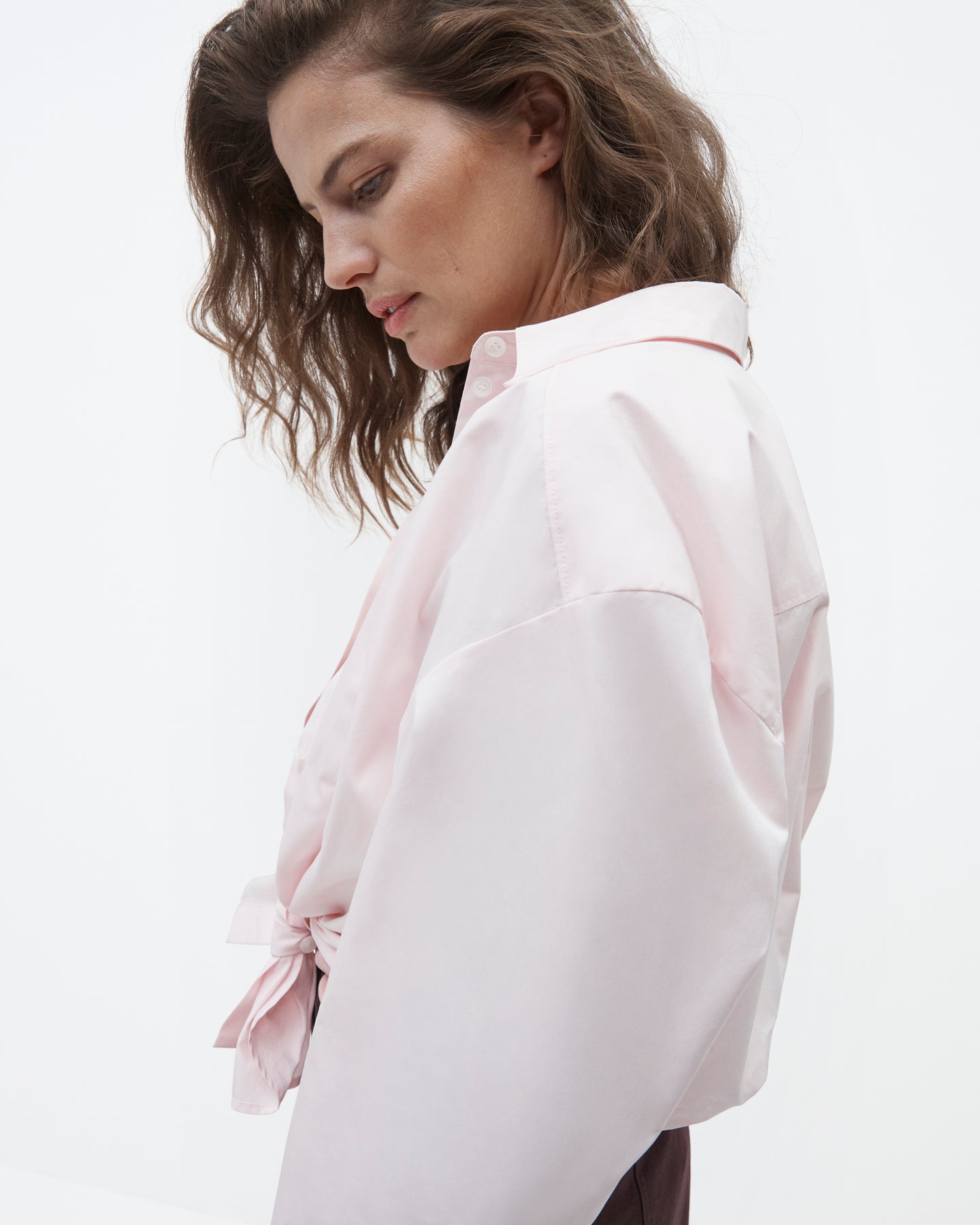 Pleat Back Poplin Shirt | Blush