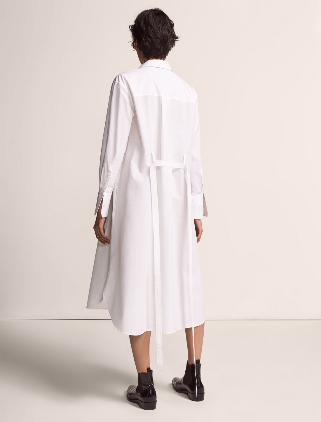 Another Tomorrow Shirt Dress in White – Cotton Women's Dress
