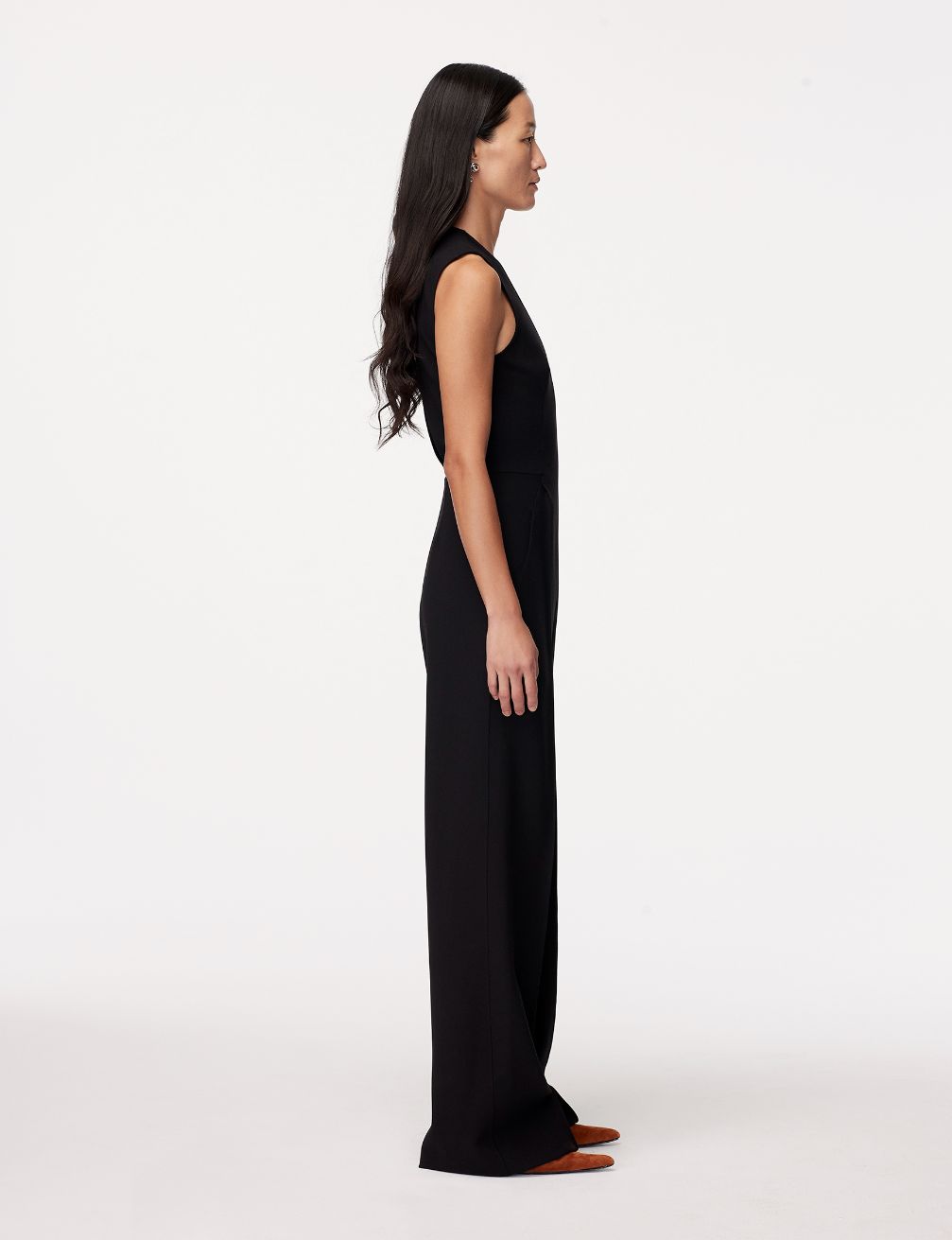 Another Tomorrow Doppio Jumpsuit in Black – Wool Women's Jumpsuit