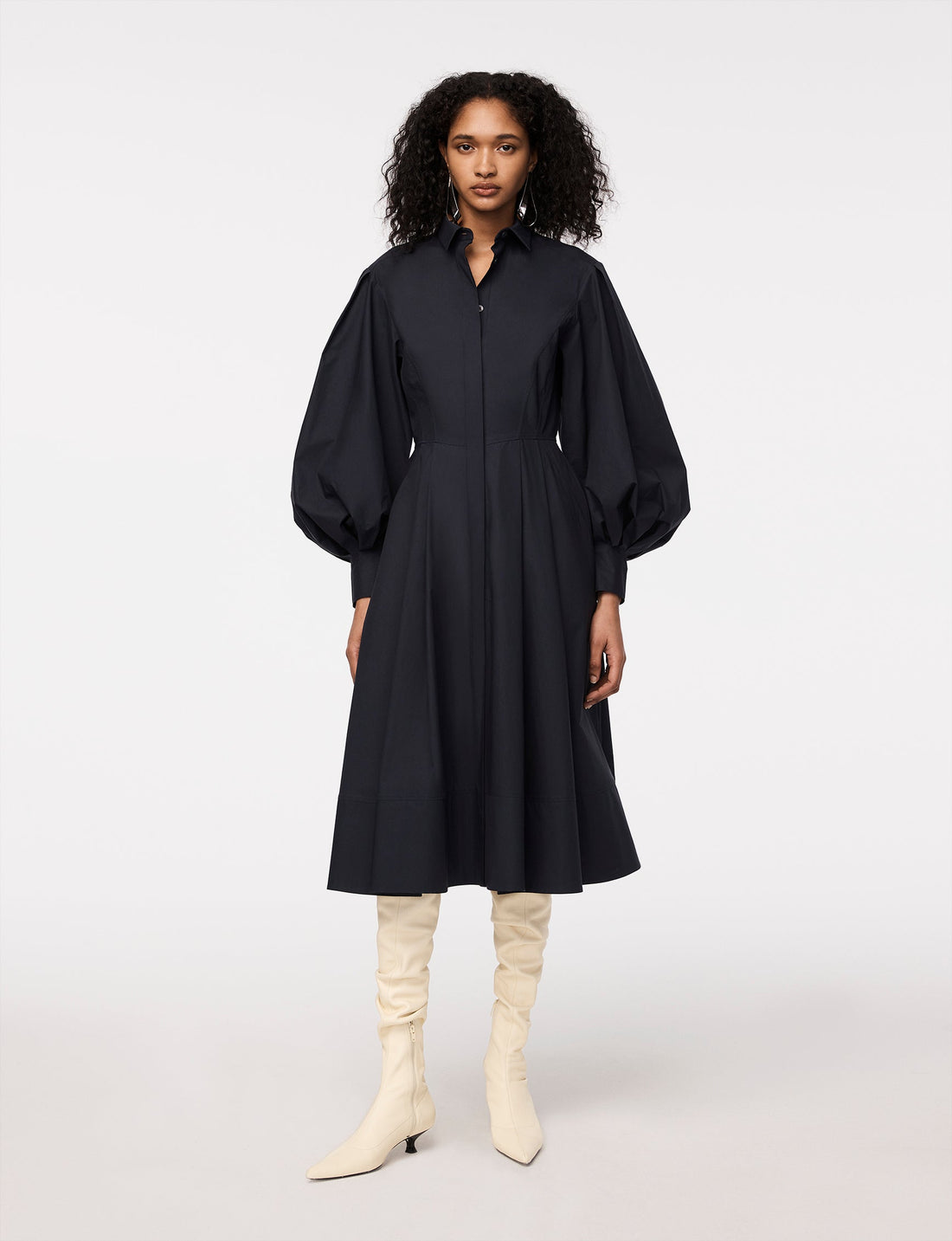 Seamed Waist Shirt Dress - Resale | Midnight