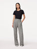 Another Tomorrow Relaxed Wide Leg Pant in Black/White – Wool Women's Trousers