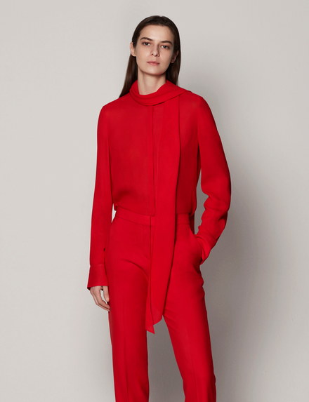 Bow Blouse - Resale | Fire Red