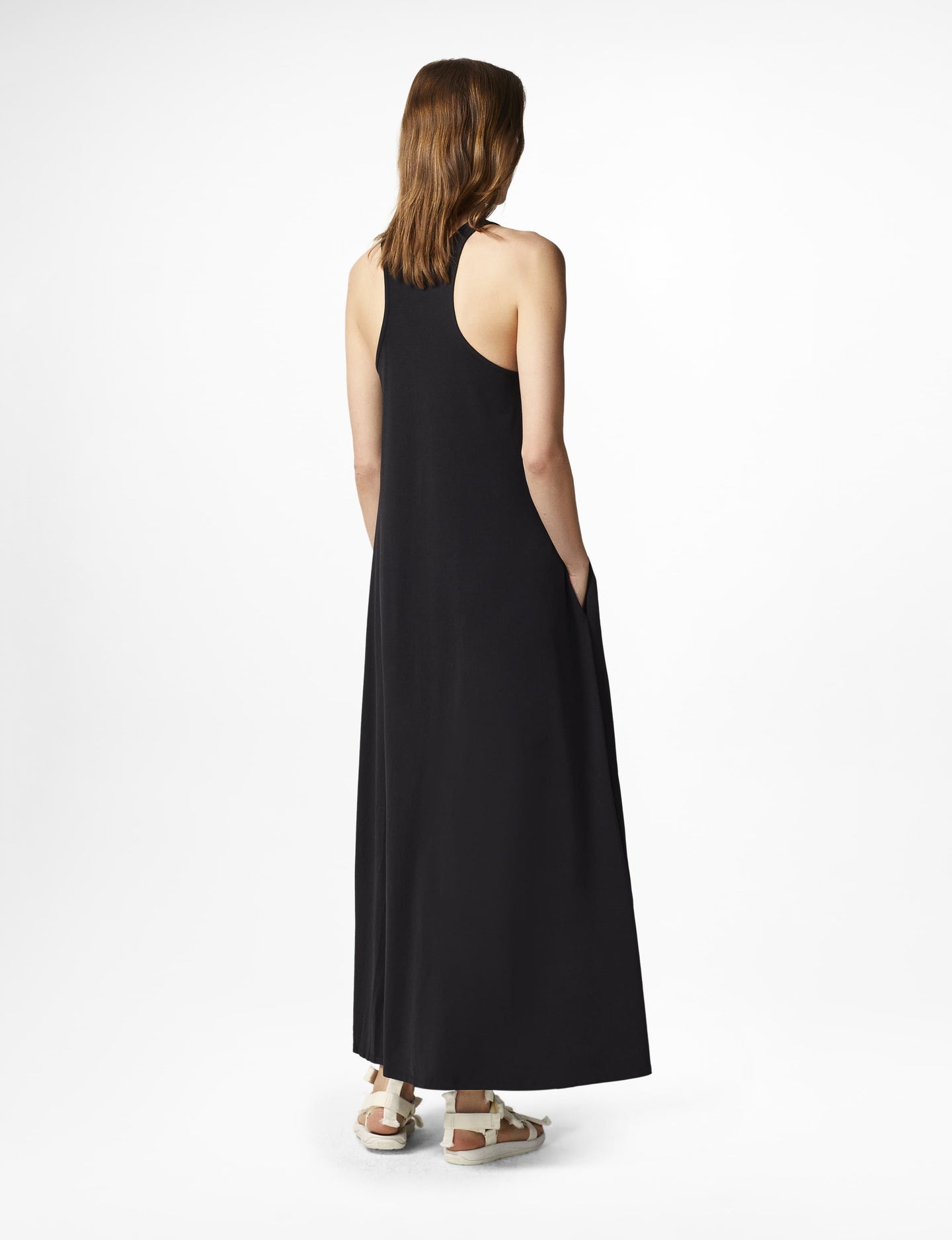 Another Tomorrow Racerback Dress in Black – Cotton Women's Dress