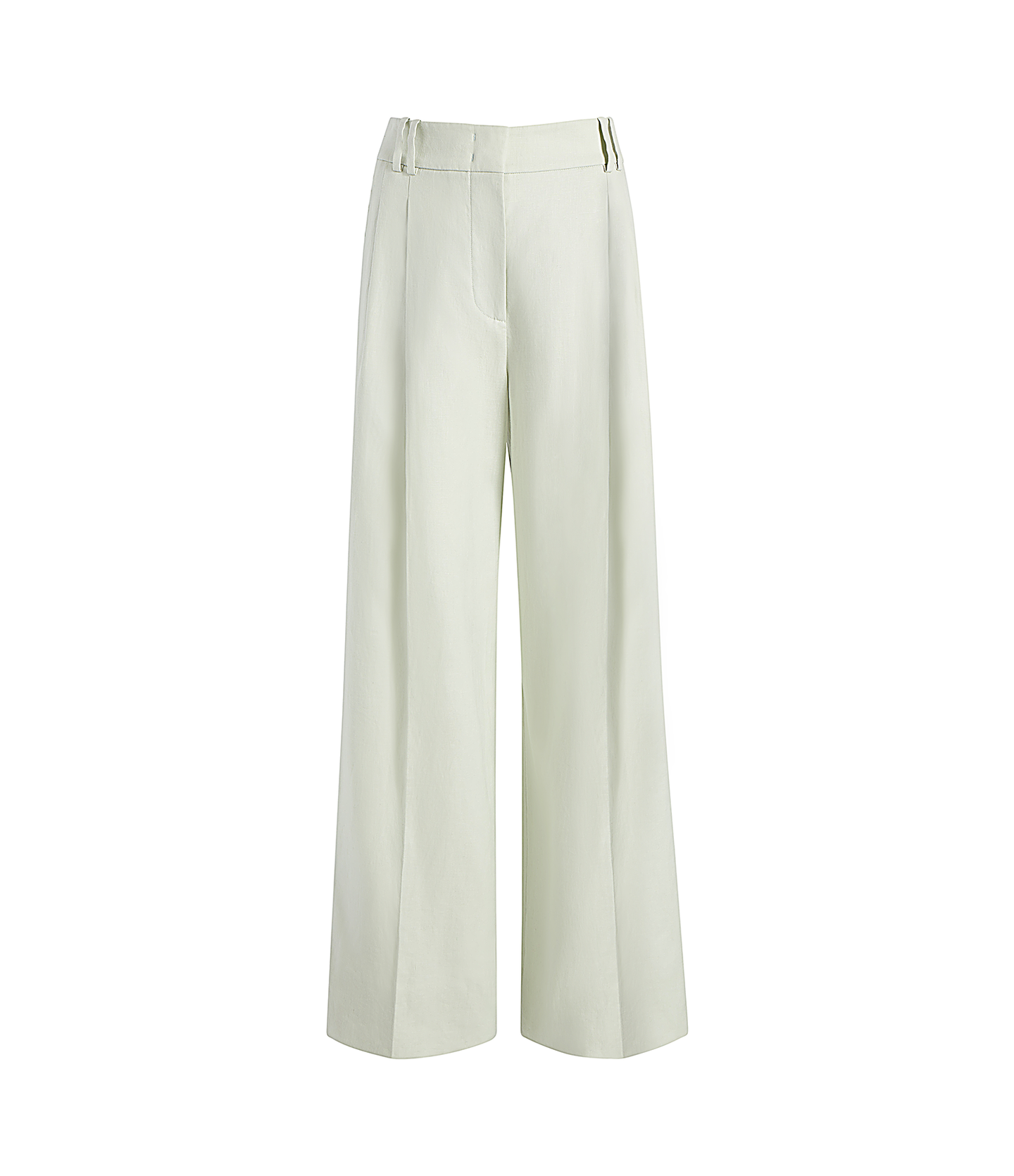 Another Tomorrow Pleated Trouser in Silt Green – Linen Women's Trousers