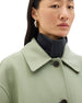 Fur Collar Balmacaan | Celadon