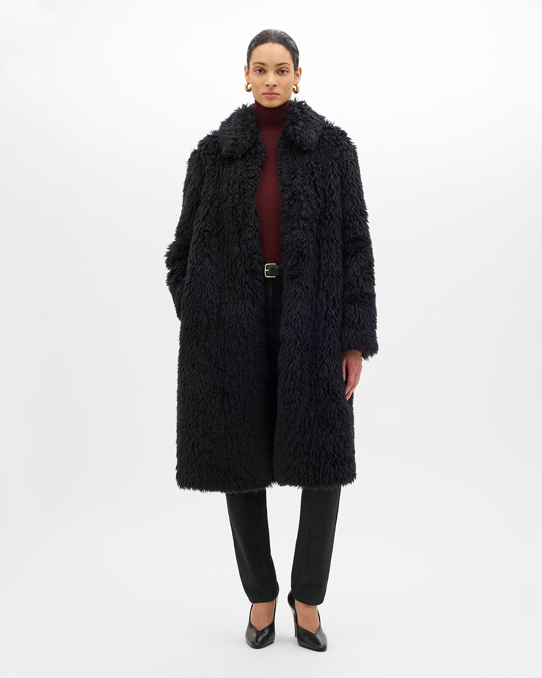 Fur Balmacaan | Black