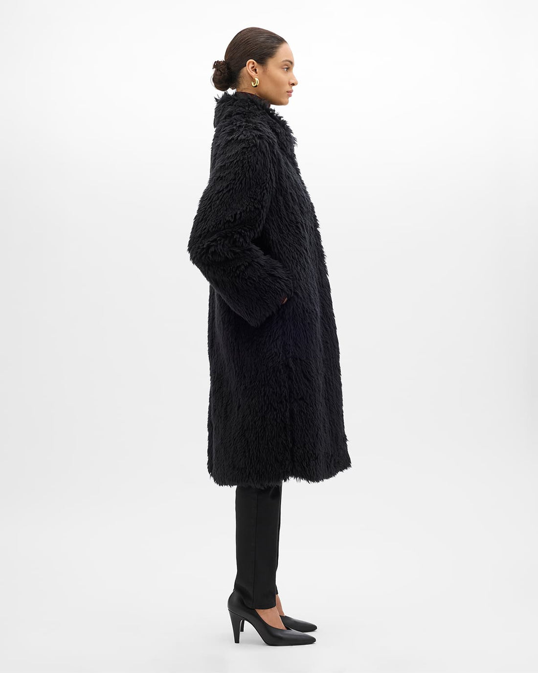 Fur Balmacaan | Black