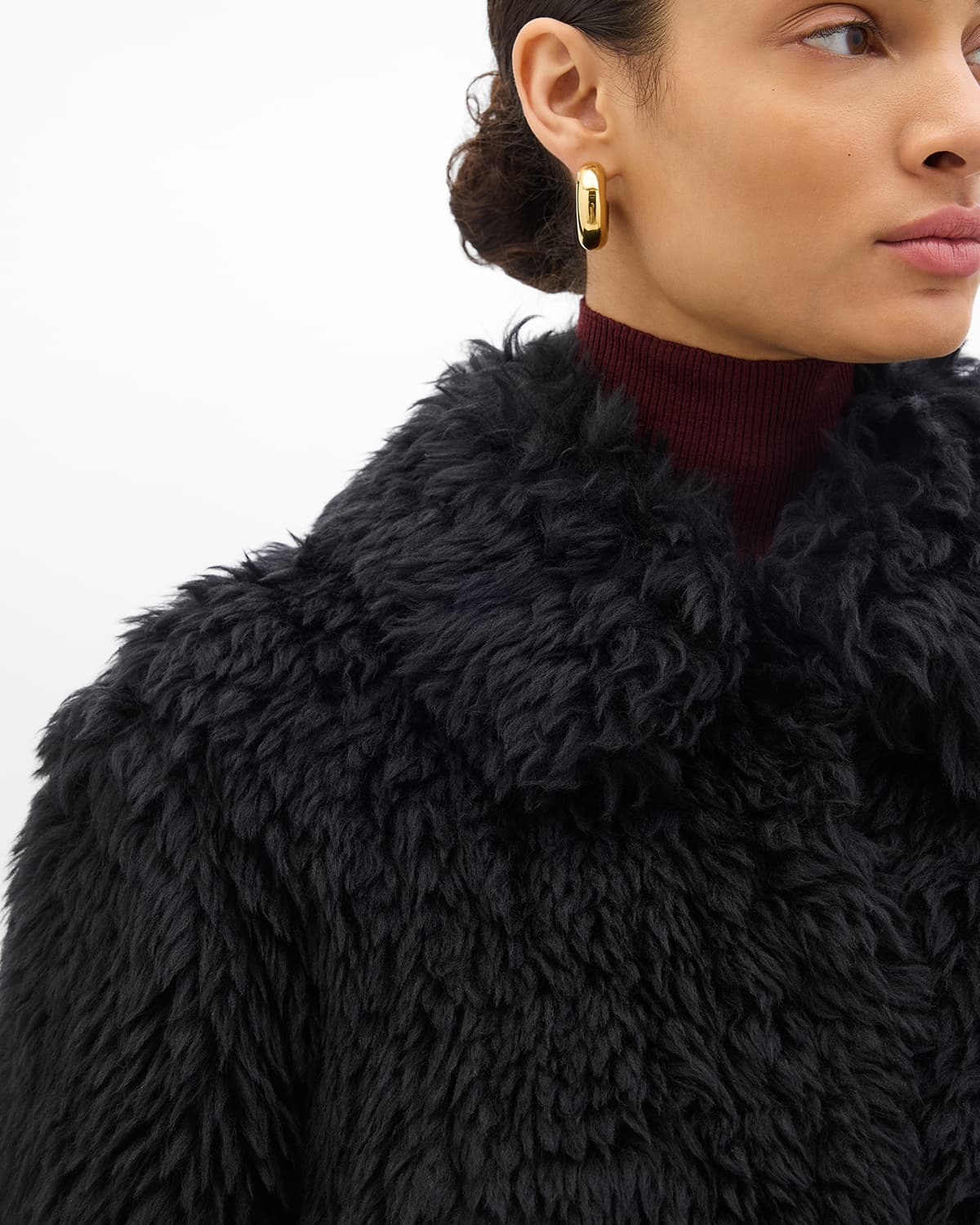 Fur Balmacaan | Black