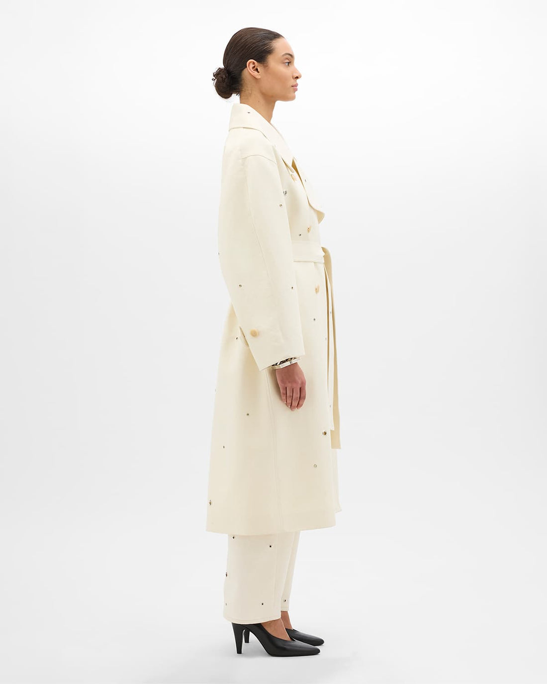 Eyelet Trench | Cream