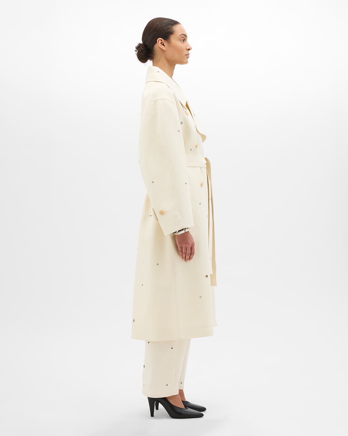 Eyelet Trench | Cream