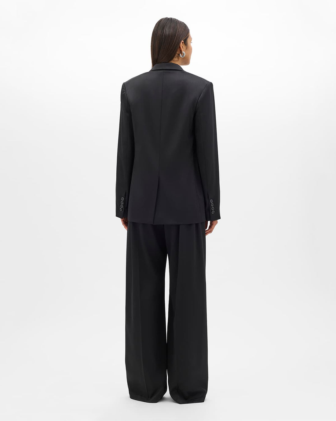 Wool Relaxed Blazer | Black