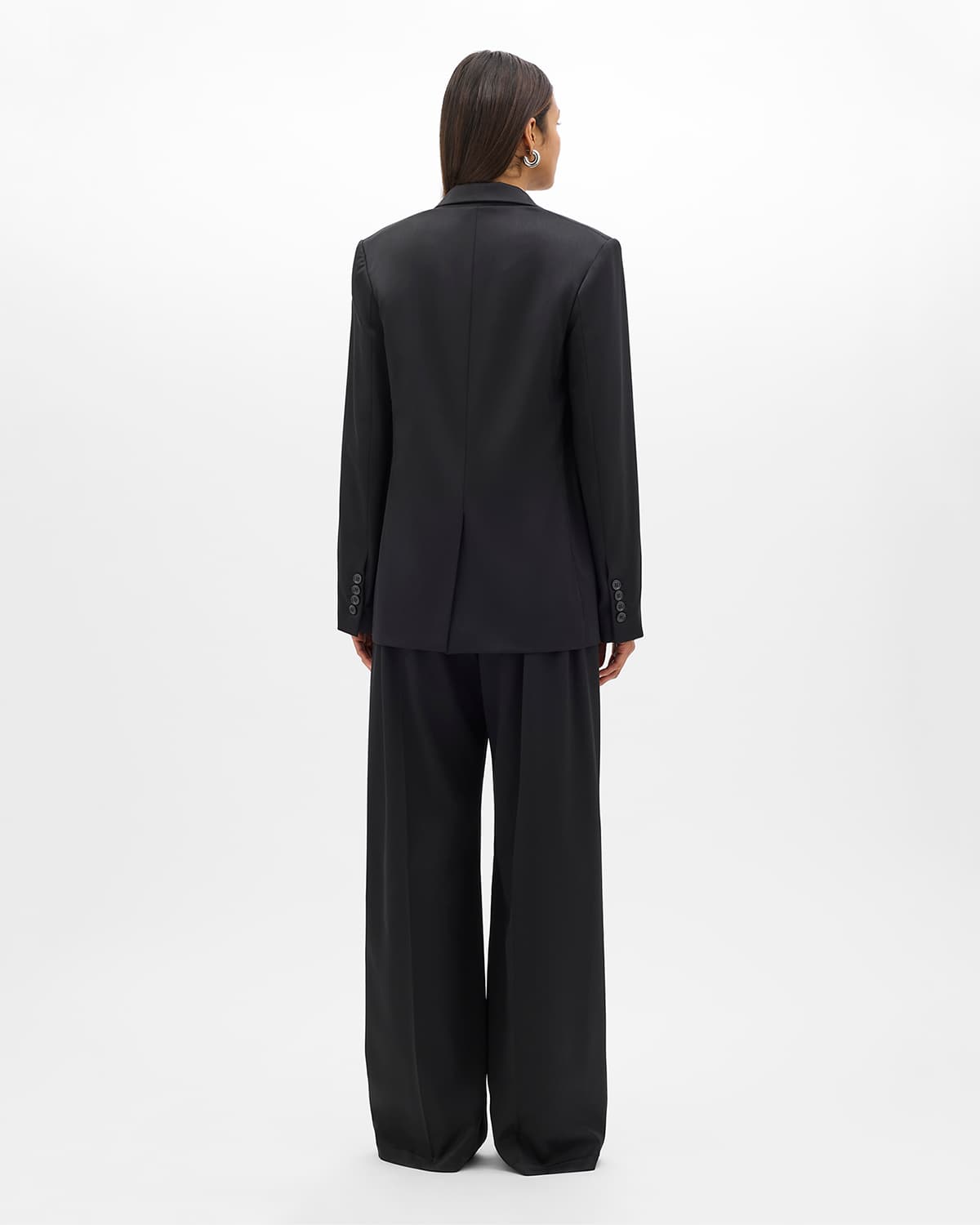 Wool Relaxed Blazer | Black