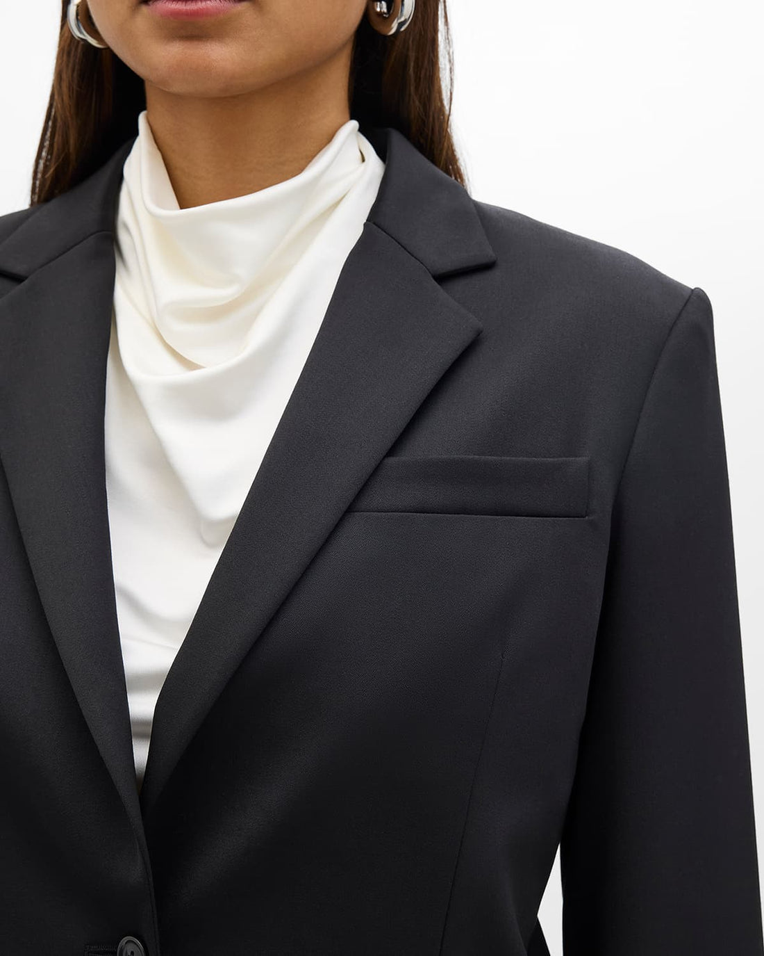 Wool Relaxed Blazer | Black