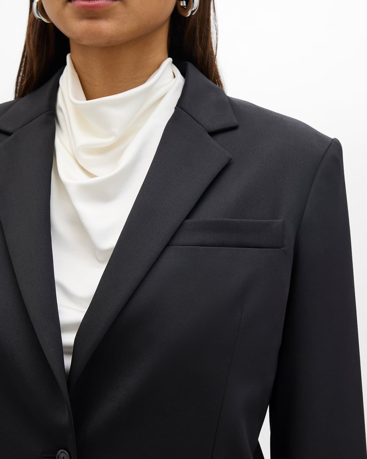Wool Relaxed Blazer | Black