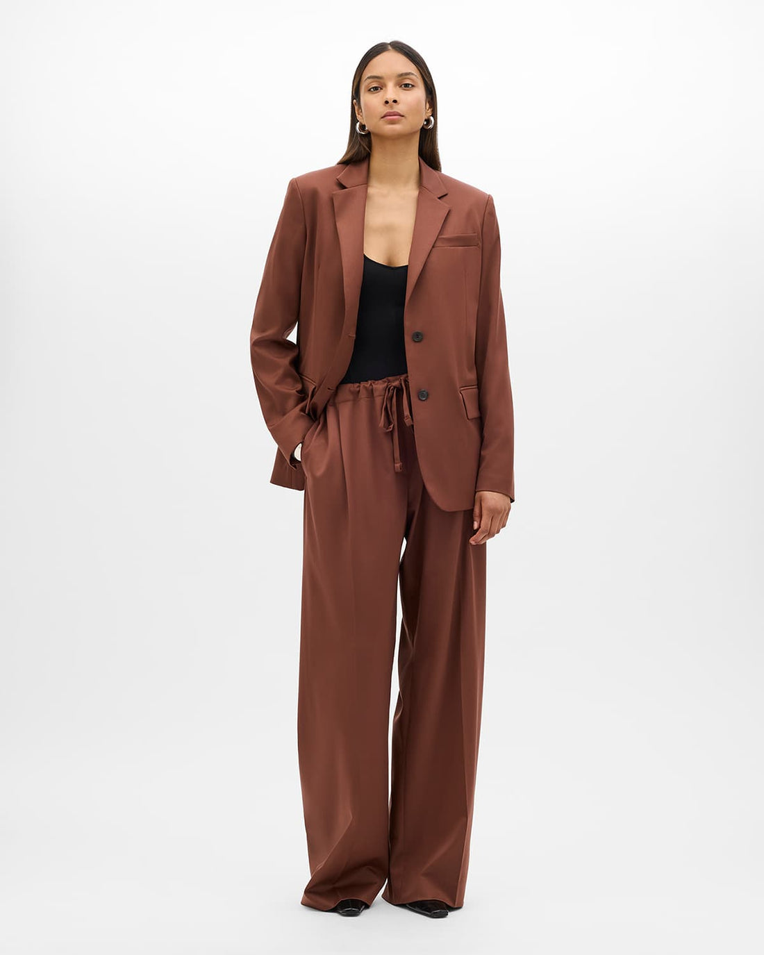 Wool Relaxed Blazer | Cinnamon