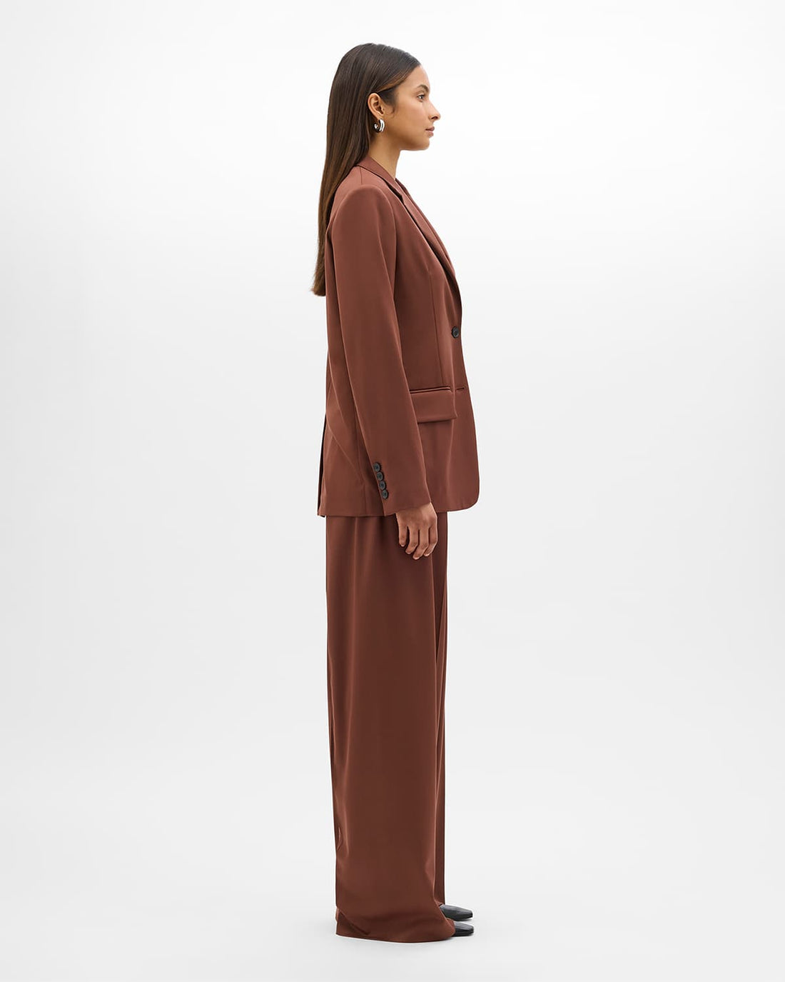 Wool Relaxed Blazer | Cinnamon