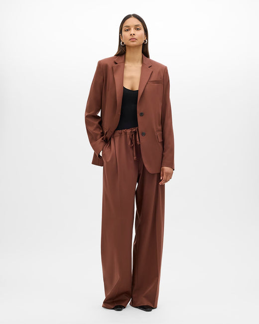 Wool Relaxed Blazer | Cinnamon