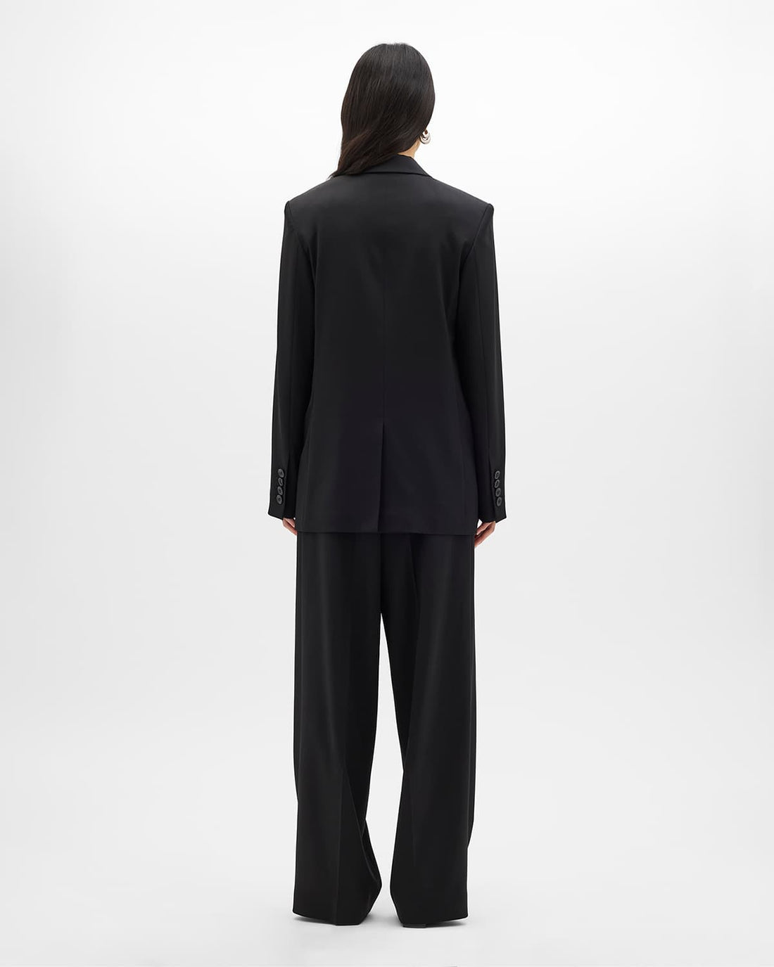 Single Button Relaxed Jacket | Black
