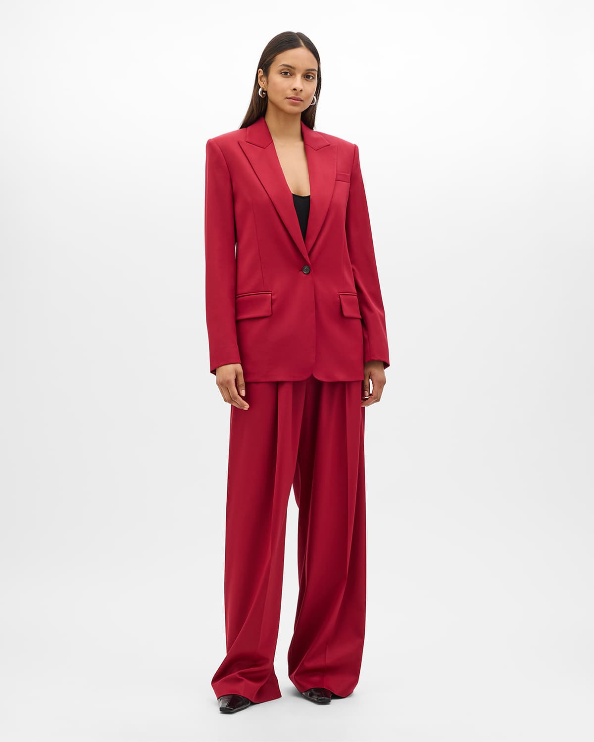 Single Button Relaxed Jacket | Pinot Noir