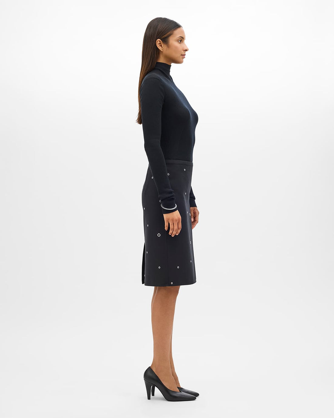 Eyelet Skirt | Black
