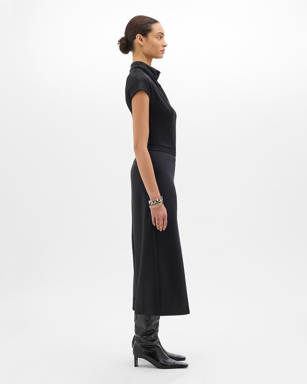 Fluid Cowl Neck Top | Black