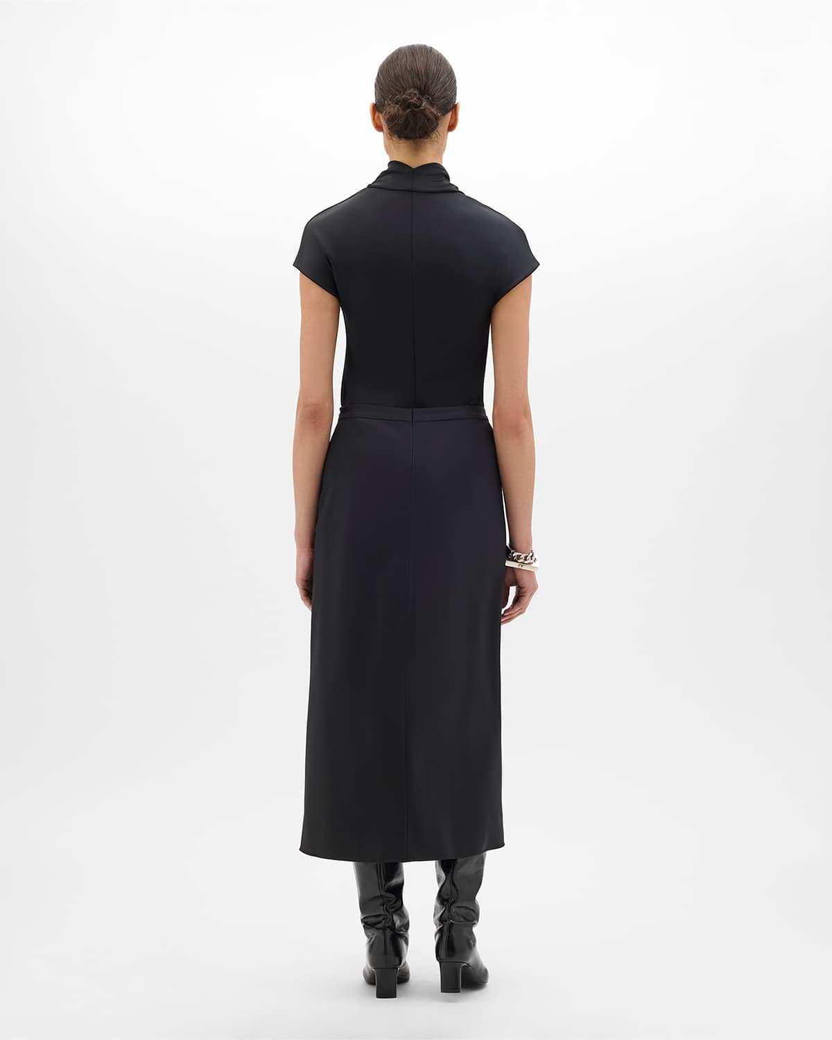 Fluid Cowl Neck Top | Black