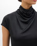 Fluid Cowl Neck Top | Black