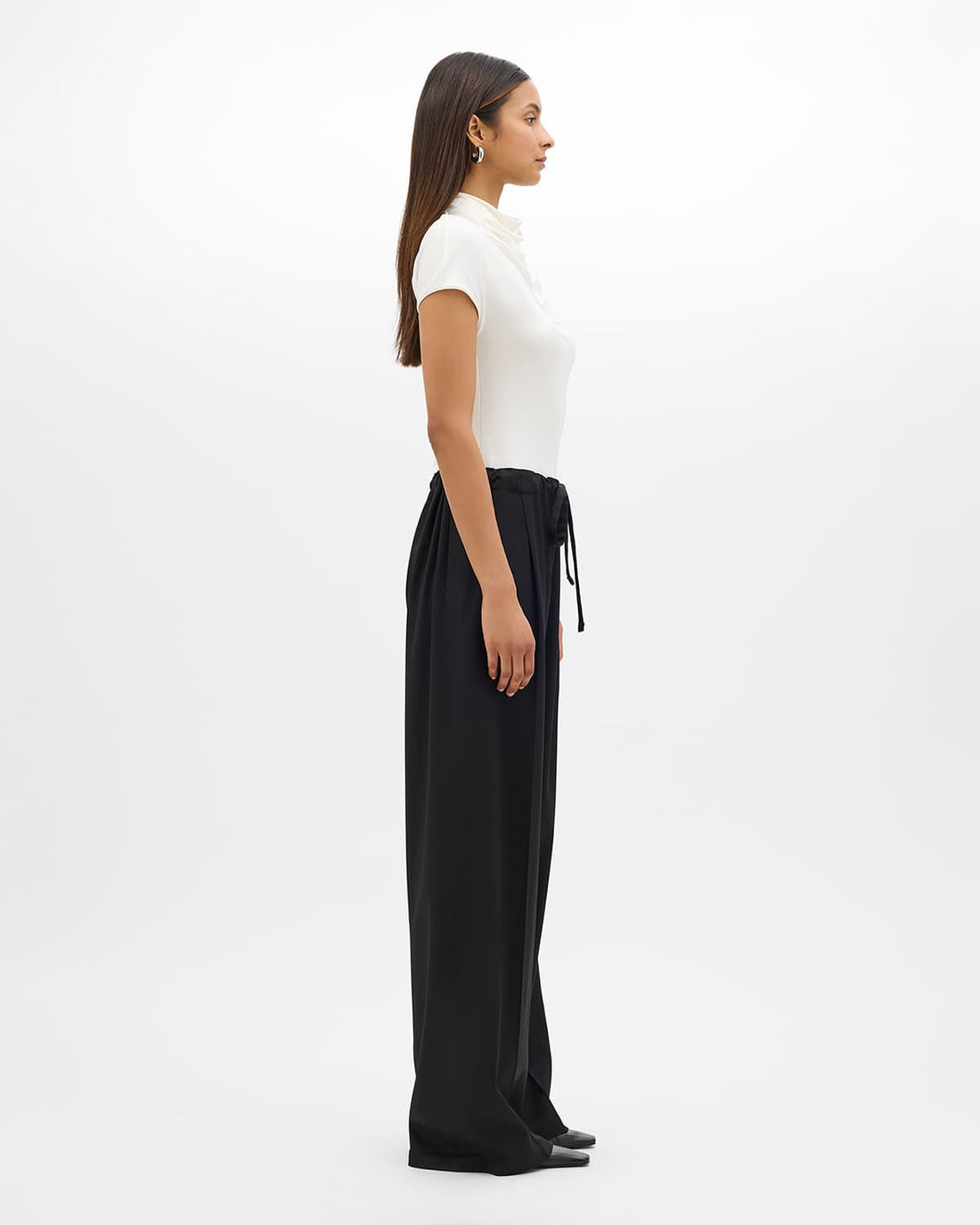 Fluid Cowl Neck Top | Off White