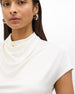 Fluid Cowl Neck Top | Off White