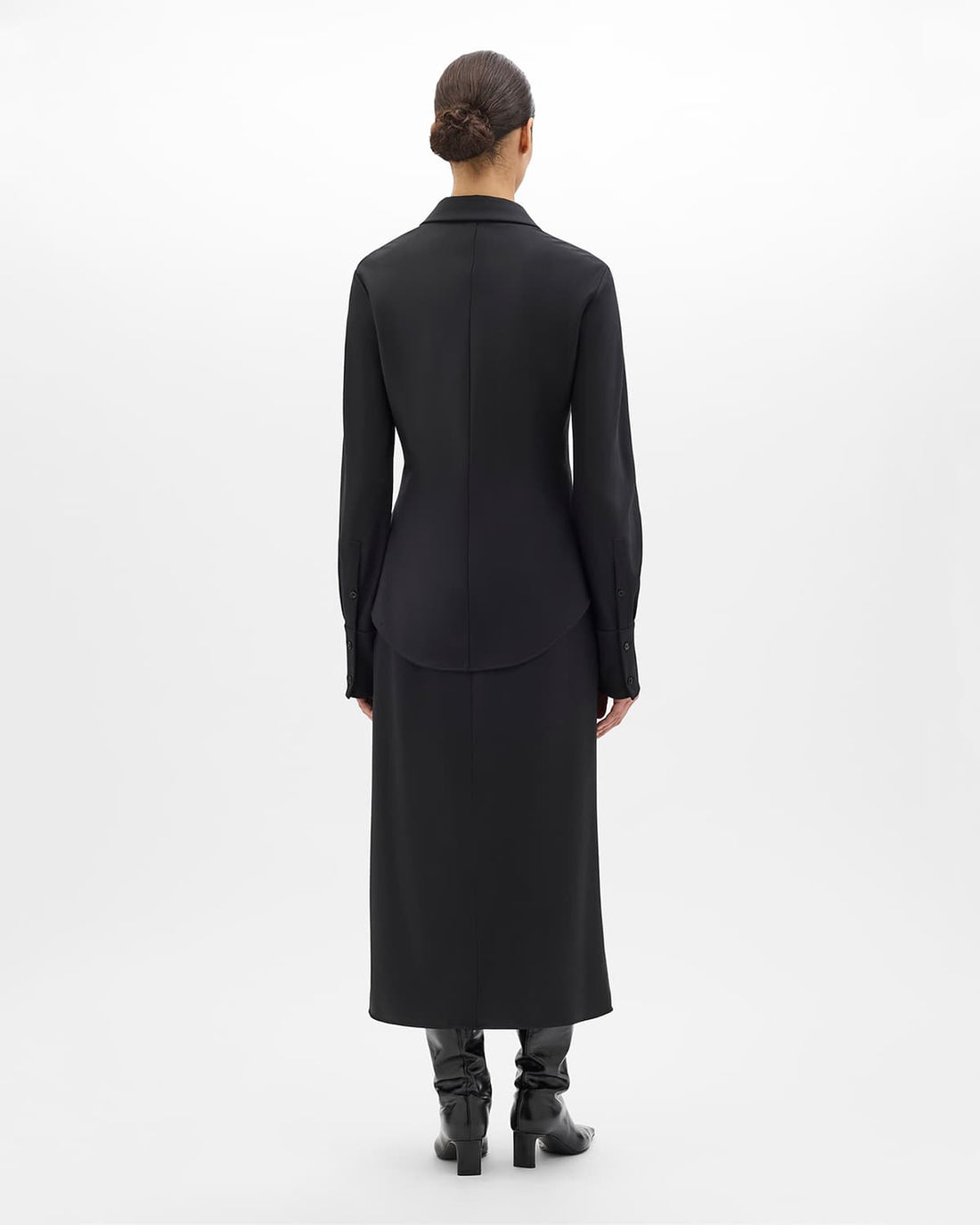 Wool Bias Shirt | Black
