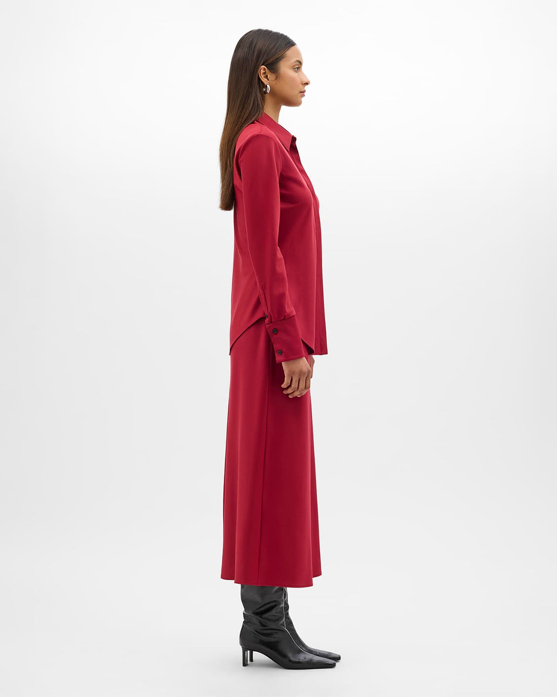 Wool Bias Shirt | Pinot Noir