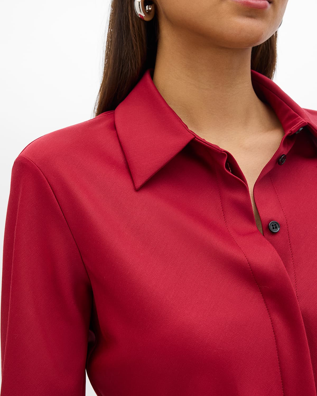 Wool Bias Shirt | Pinot Noir