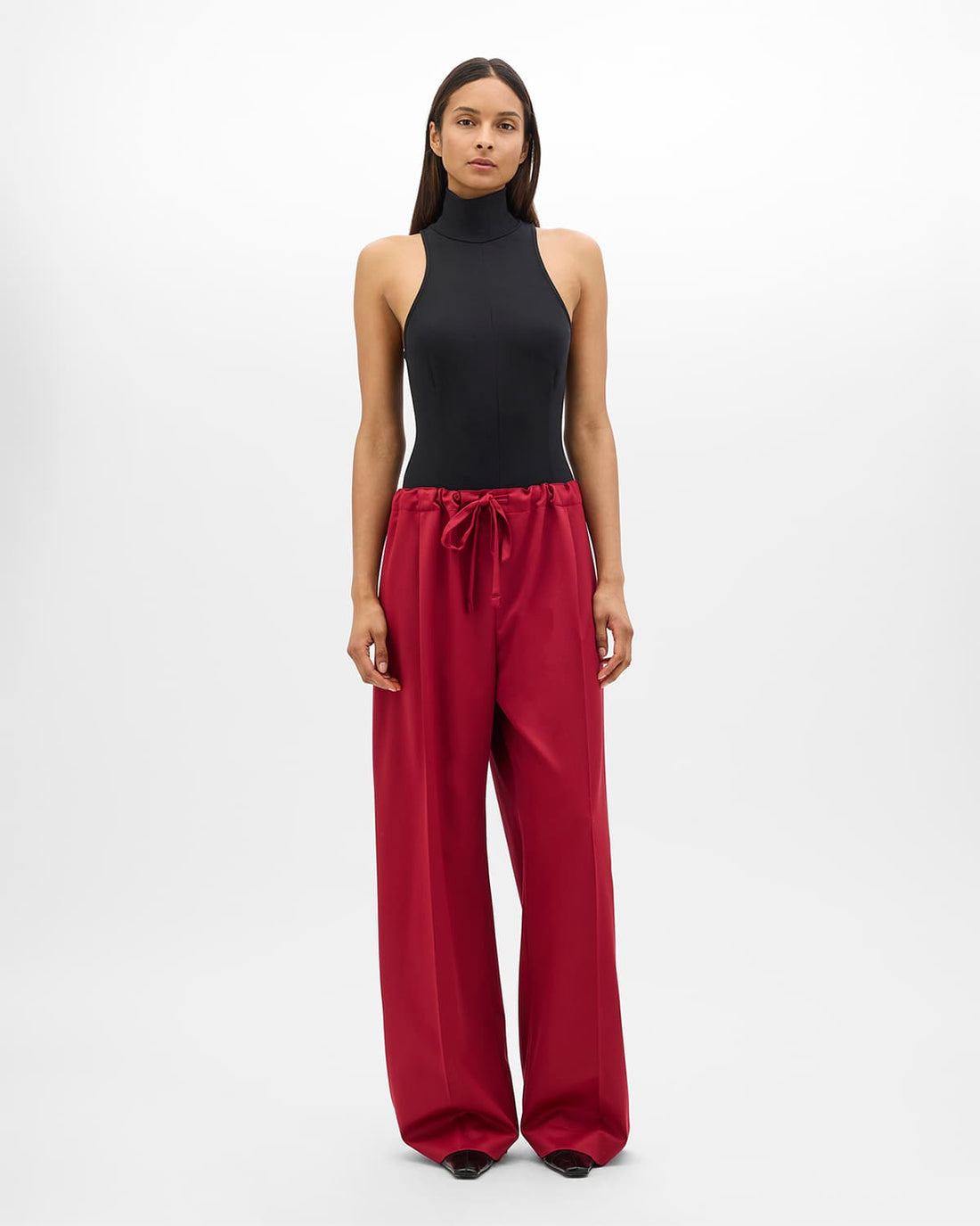Wool Drawcord Pant | Pinot Noir