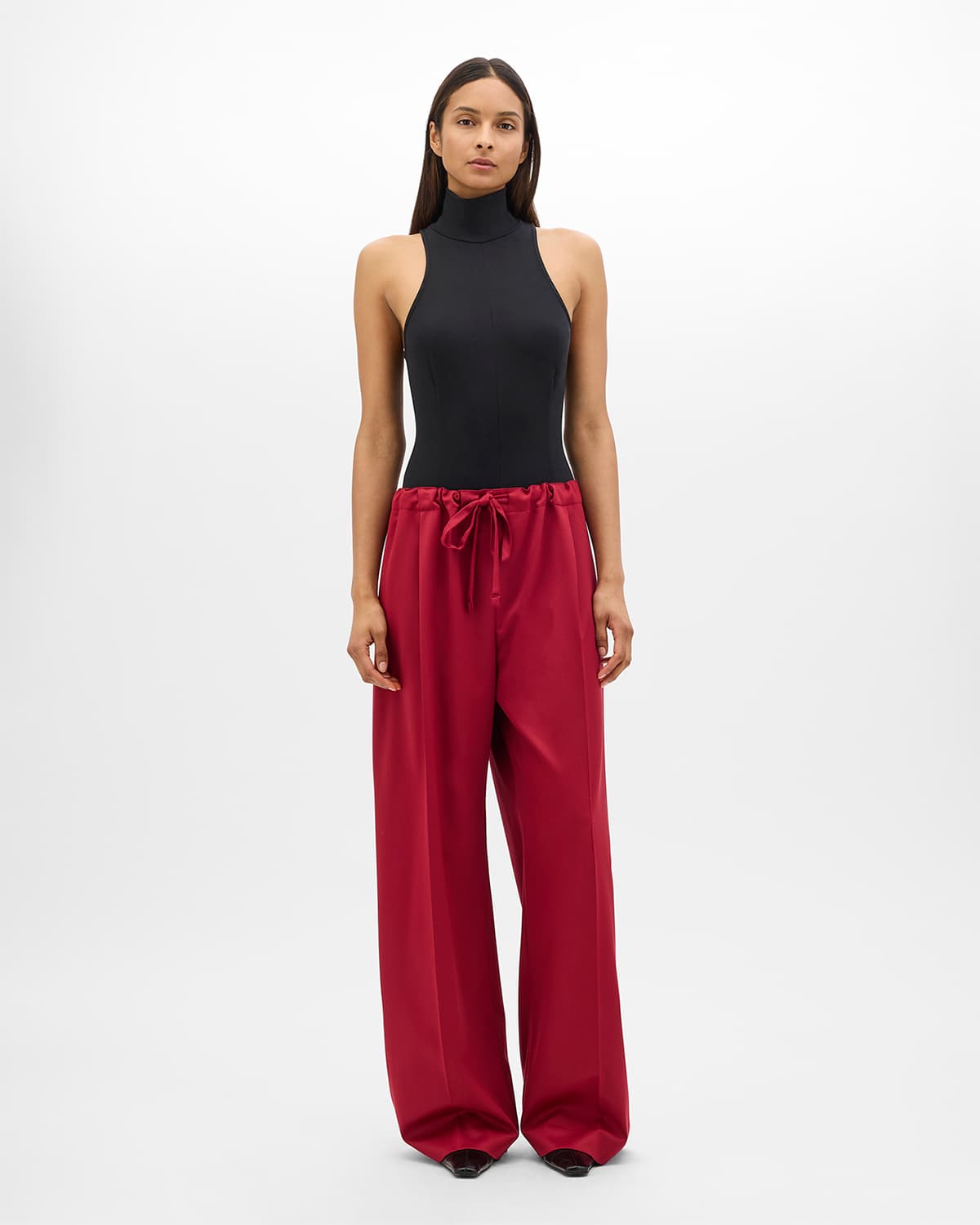 Wool Drawcord Pant | Pinot Noir