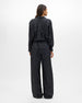 Silk Polka Dot Drawcord Pant | Black/Cream Dot
