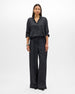 Silk Polka Dot Drawcord Pant | Black/Cream Dot