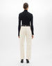 Eyelet Denim Curved Pant | Ecru