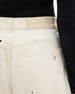 Eyelet Denim Curved Pant | Ecru